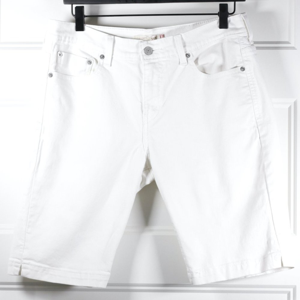 Levi's 515 White Denim Bermuda Jean Shorts Size 8